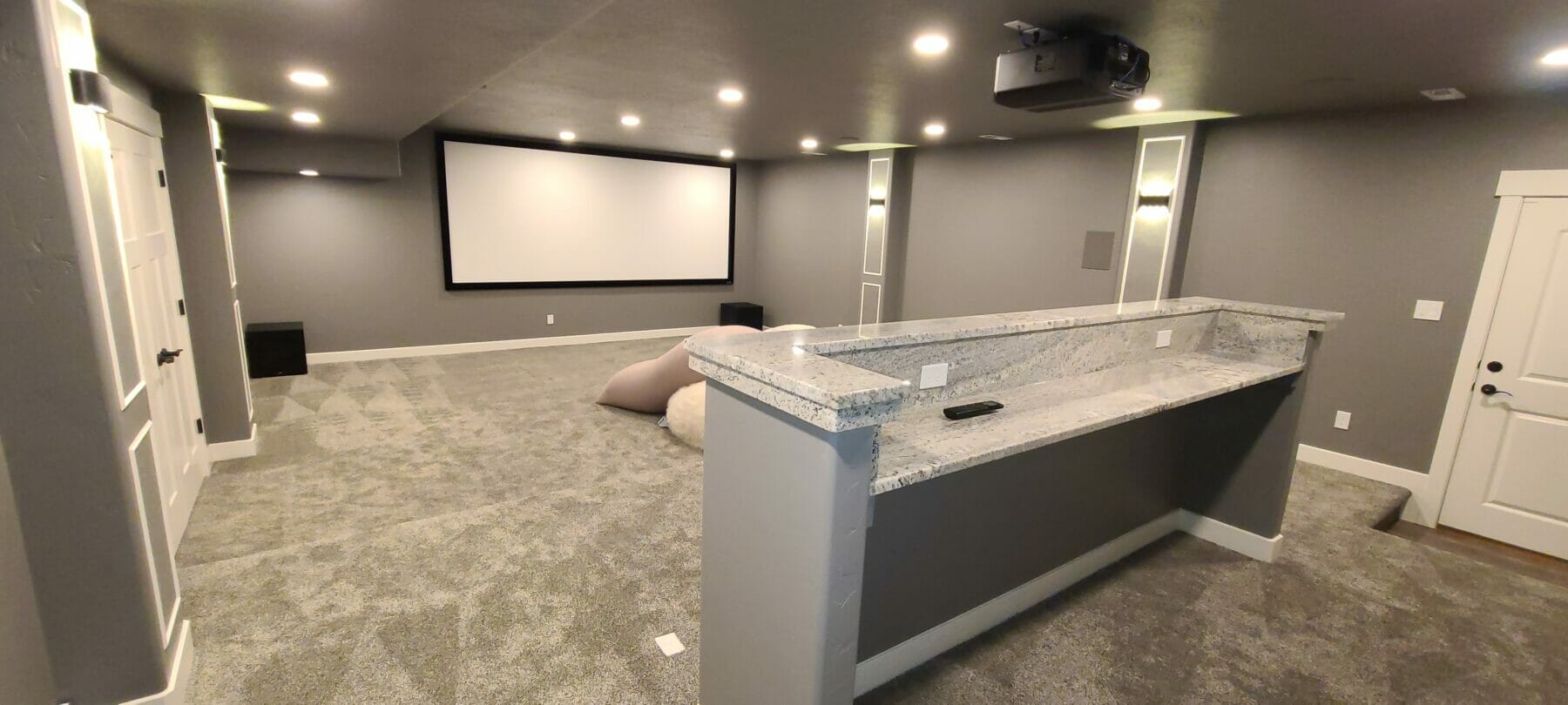home theater in basement