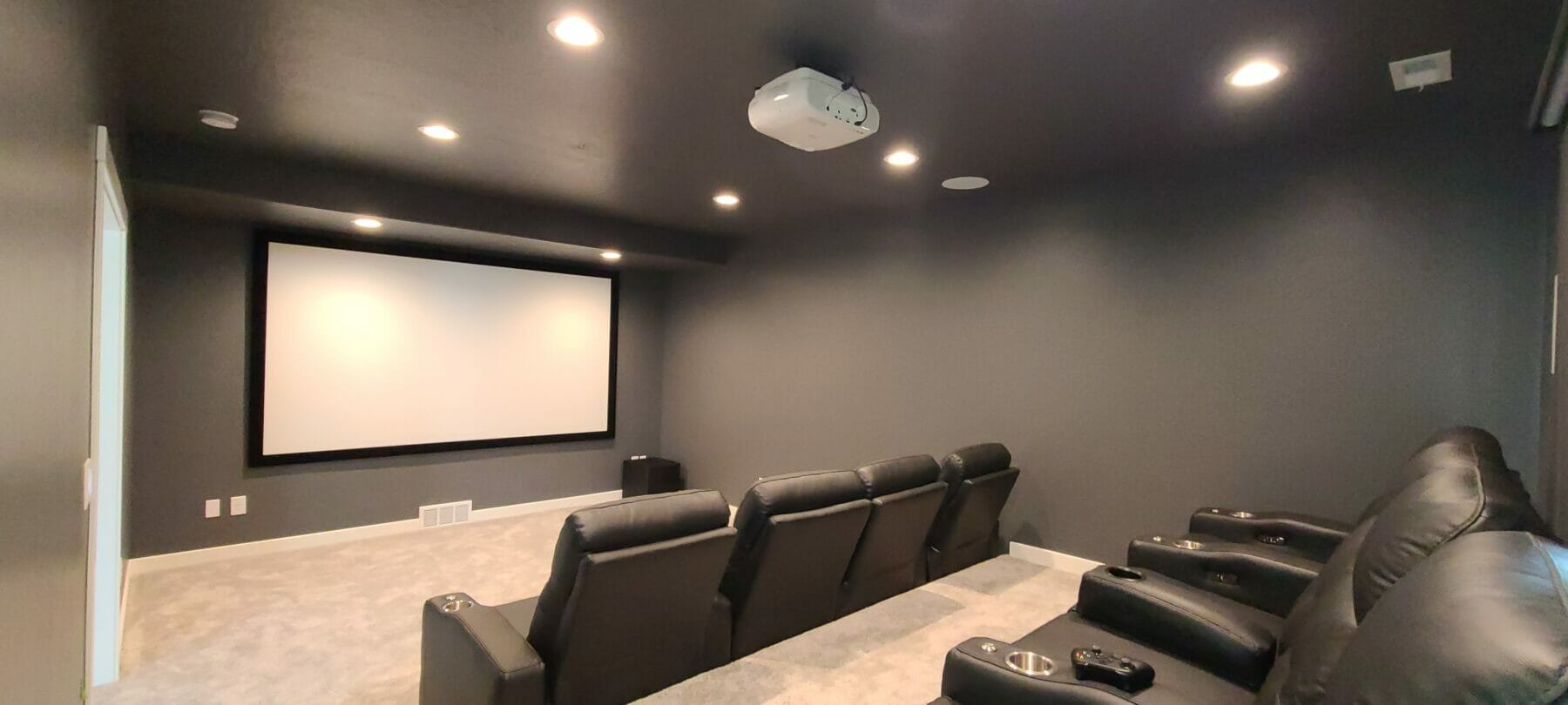 home theater in finished basement